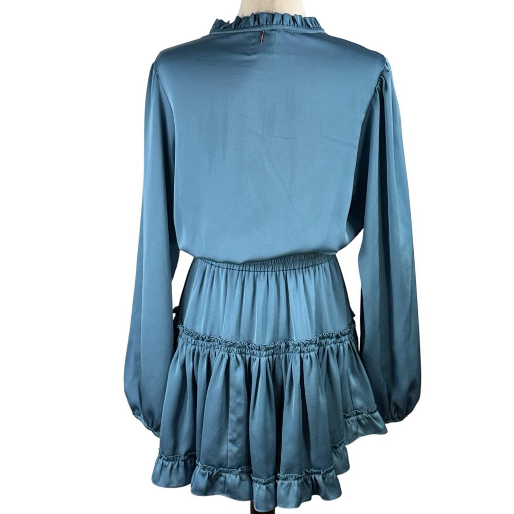 MISA Los Angeles Lorena Mini Dress Blue Gray Small - Picture 3 of 9